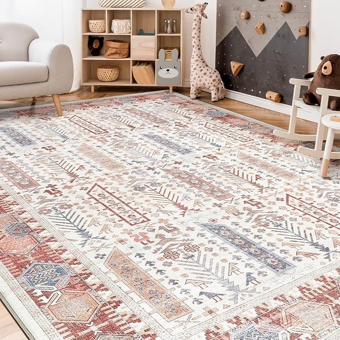 10x12 Area Rug for Living Room- Machine Washable Soft Oriental Vintage Large - Image 6
