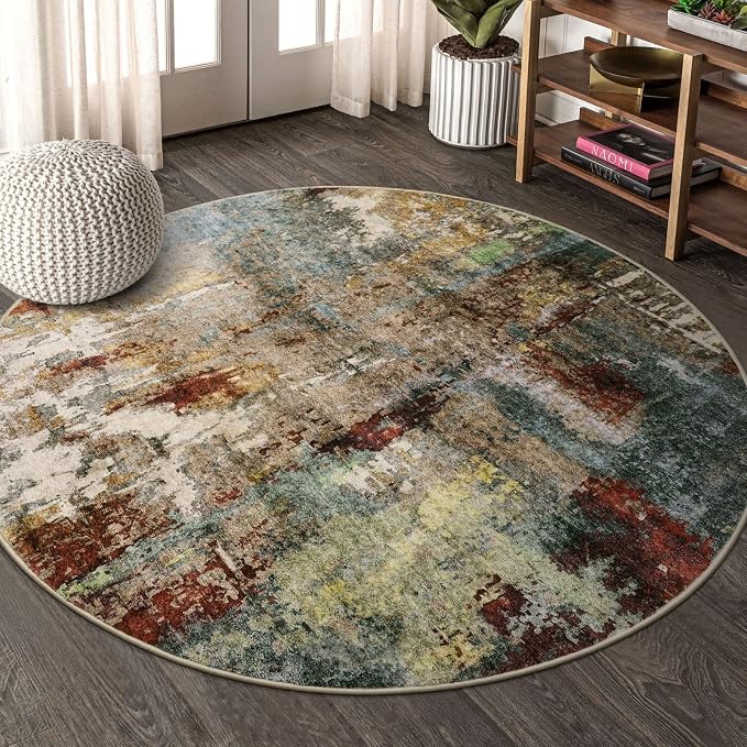 Lahome Modern Abstract Round Rug 4Ft - Image 6