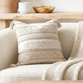 BlissBlush 20X20 Throw Pillow Cover, Cream Neutral Beige Square Decorative by BlissBlush