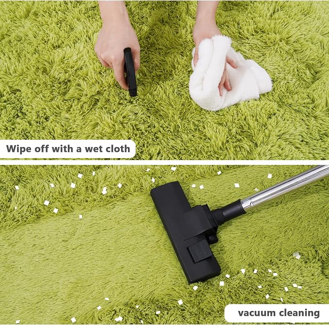 3'x3' Grass Green Round Rug for Bedroom, Ultra Soft Fluffy Circle Rug for Kids - Image 4
