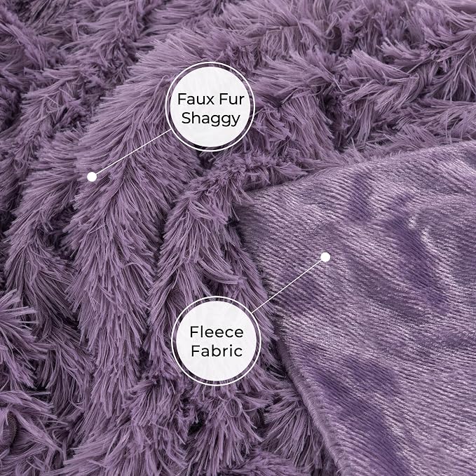 Tuddrom Decorative Extra Soft Faux Fur Blanket Twin Size 70" x 78", Solid - Image 6