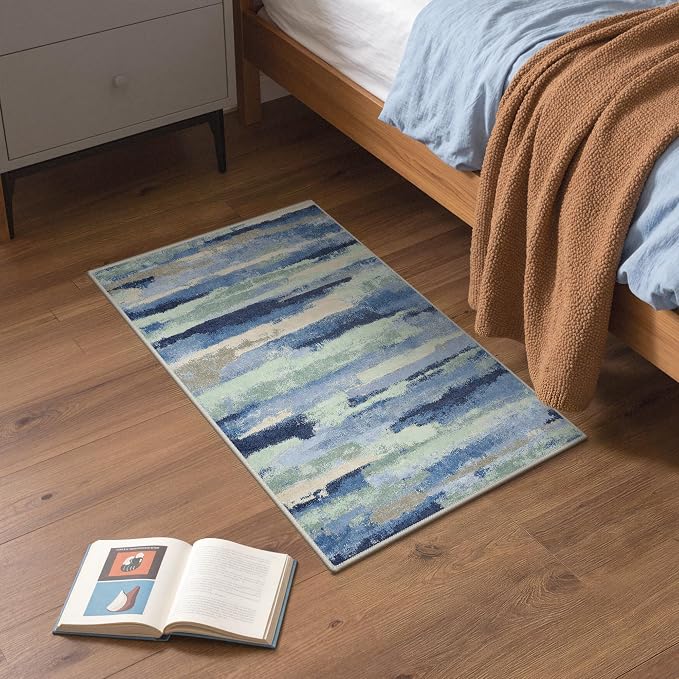 GENIMO 2X3 Washable Modern Doormat, Non-Slip Low Pile Chenille Area Rug - Image 2