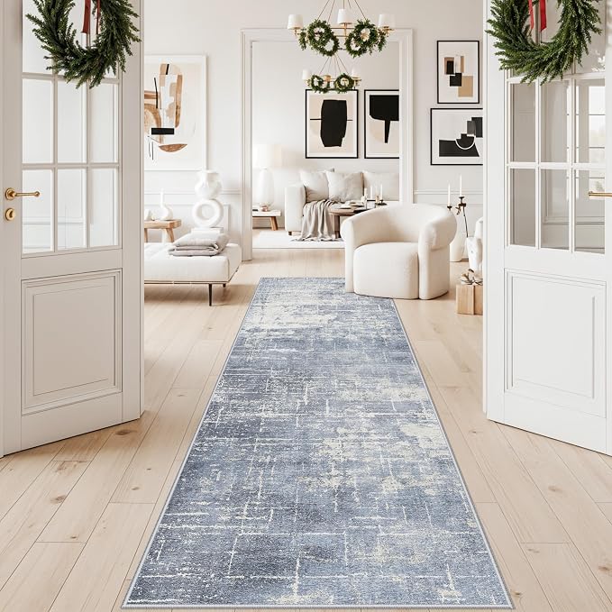 Abstract 3x10 Kitchen Rug Runners: Washable 10ft Hardwood Floor Mat Bathroom - Image 6