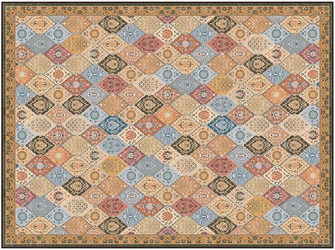 Phantoscope Washable Area Rug 9'x12' Non-Slip, Vintage Boho Rugs - Image 3