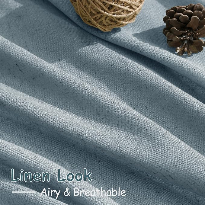 Nanspring Light Blue Linen Curtains - Image 5