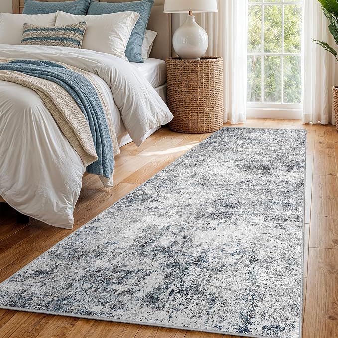 3x7 Washable Hallway Runner Rug – Abstract Non-Slip Mat - Image 2