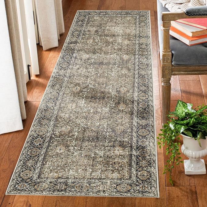 PureCozy Brown Runner Rug 2x8 Vintage Area Carpet Hallway Long Indoor Kitchen - Image 6