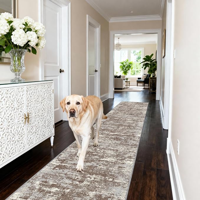 Non Slip Floor Runners for Dogs 2.6x8 Washable Runner Rug Abstract, Joint - Image 9