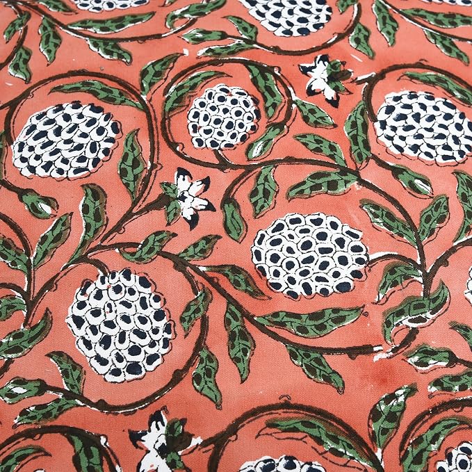 Ridhi Block Print Dark Salmon Pink Pillow Cover 18" x 18" Decorative Couch - Image 8
