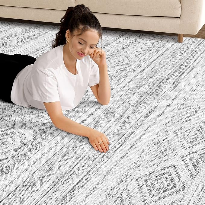 cotiled 10x14 Area Rug Living Room: Washable Boho Rugs - Image 4
