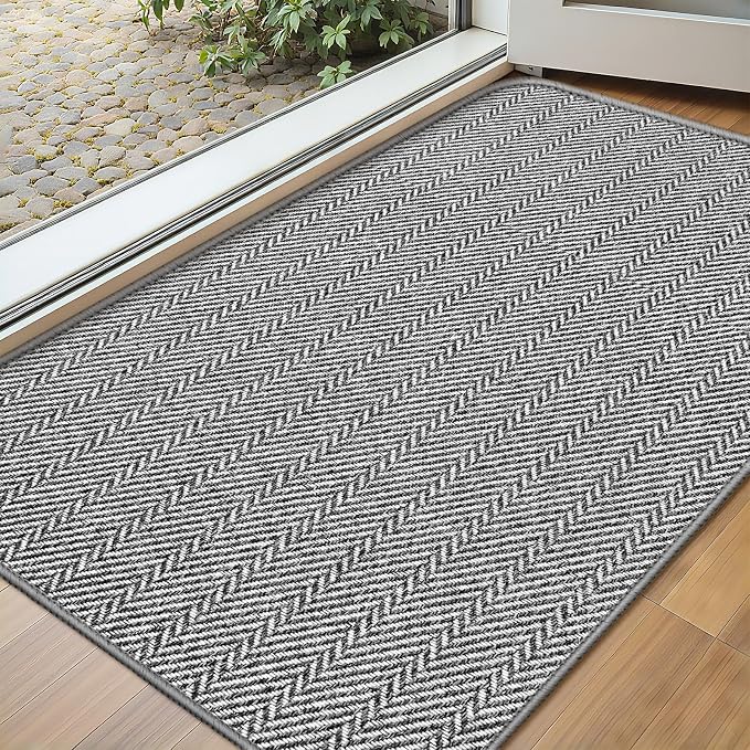 Ultra Thin Door Mat Indoor Entrance 17"x29", Low-Profile Indoor Door Mat by Unknown
