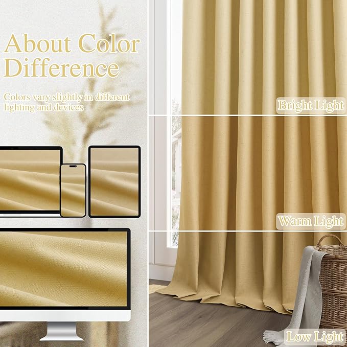 Guken 100% Blackout Curtains 72 Inch Length 2 Panels Set - Image 7