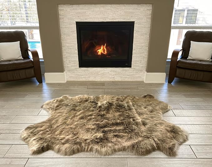 Free Shape Luxury Soft Fluffy Shag Area Rug Single Quarto 4 Pelts 4'x6' - Image 2