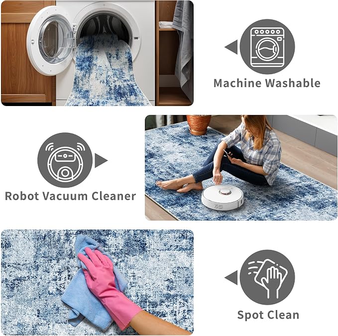 3x12 Washable Hallway Runner Rug: Non Slip Carpet Runners Easy-to-Clean - Image 4