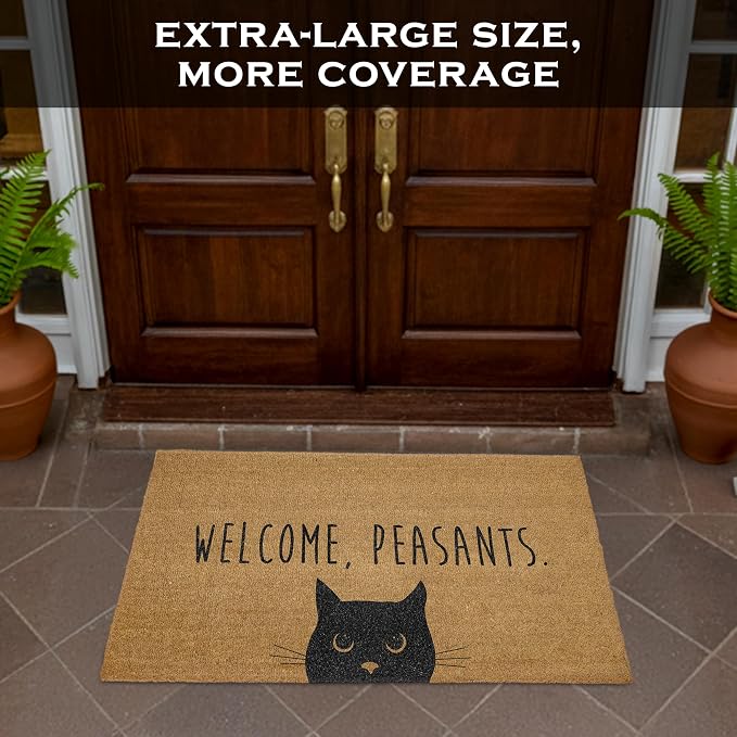 MAINEVENT Welcome Peasants Door Mat Large 48x24 Inch, Go Away Peasants Cat Door - Image 4