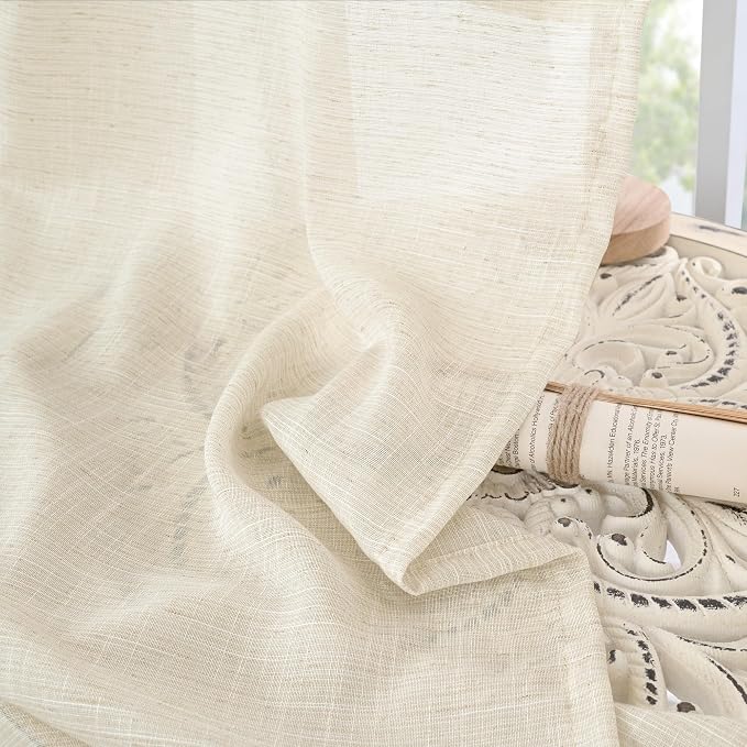 BGment Linen Curtains 84 Inch Length - Image 8