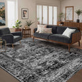 Area Rugs 5x7, Washable Black Rugs by OHWPEAT