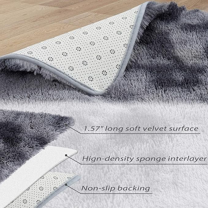 CAROMIO Area Rug for Bedroom Extra Large 9' x 12' Fluffy Rugs Shag Rugs for - Image 5
