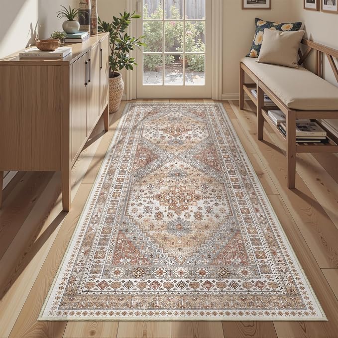 3x6 Runner Rug, Thin Entryway Non Slip Washable Rugs by Restydon