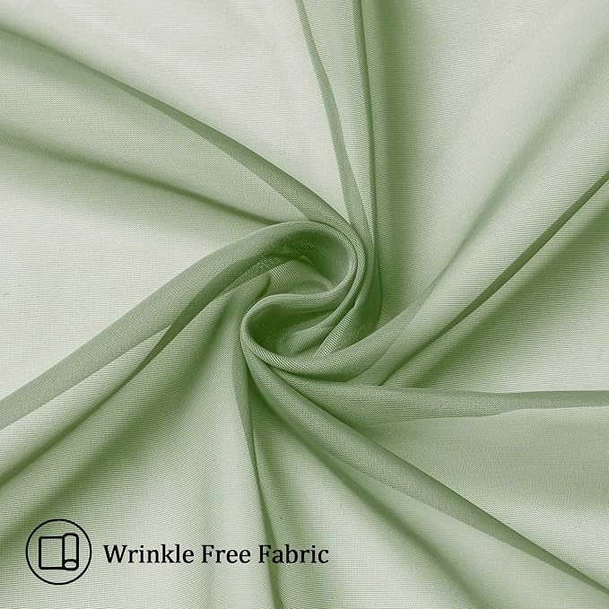 Aiyufeng Long Sheer Bedroom Curtains 2 Panel Sets 108" Inch Length - Image 6