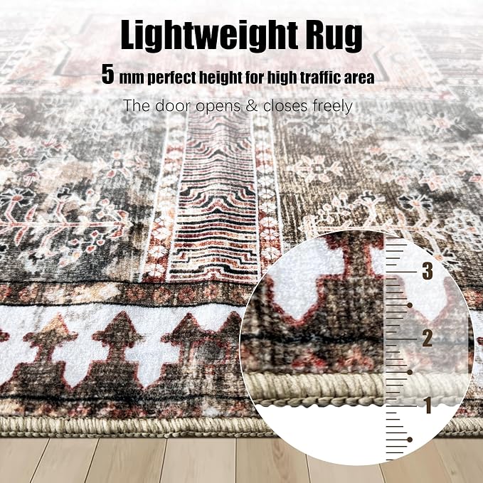 YARNSCAPE Vintage 2'6'' x 8' Washable Area Rug - Image 6