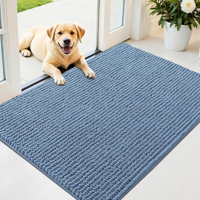 OLANLY Dog Door Mat for Muddy Paws 44x32, Ultra Absorbent Chenille Mud Doormat by OLANLY