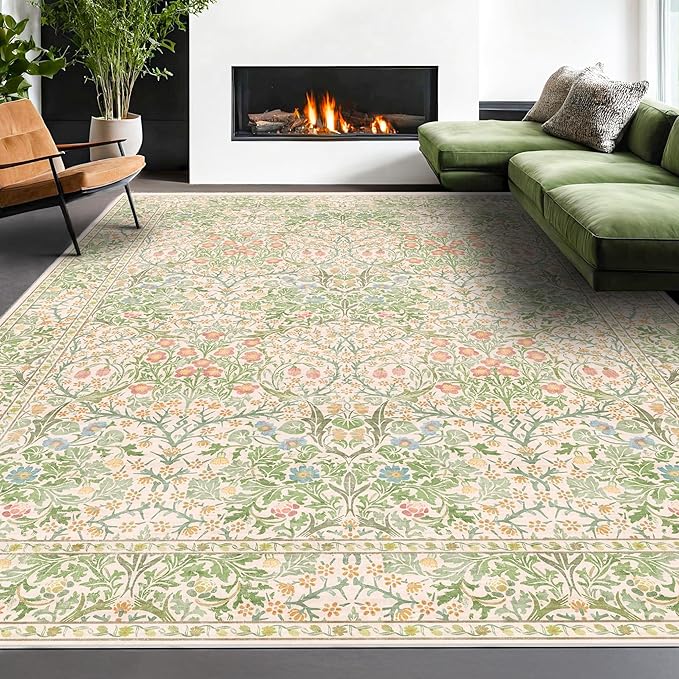 Washable Light Green Rug for Bedroom - Image 3