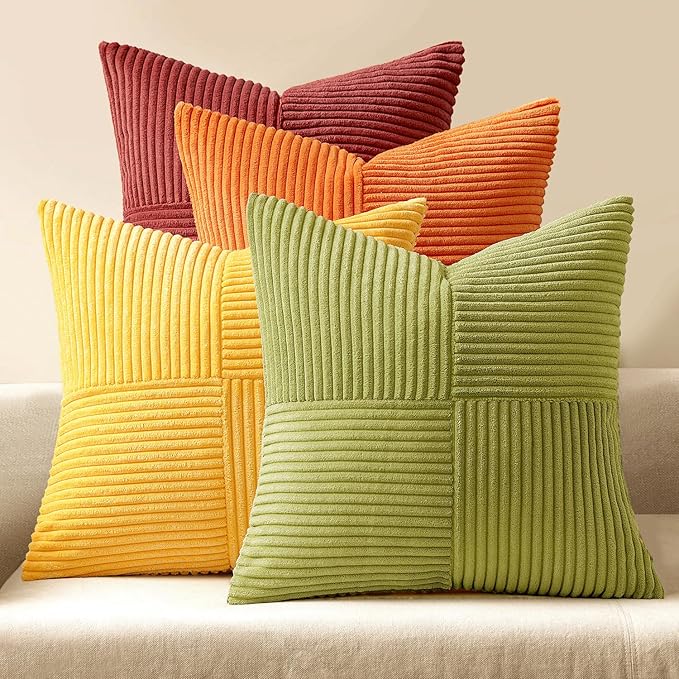 MIULEE Burnt Orange Decorative Throw Pillow Covers 20x20 Inch Set of 4 Boho by MIULEE
