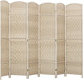 HOMCOM Room Divider, 6 Ft 6 Panel Folding Privacy Screen, Hand-Woven PP Wall by HOMCOM