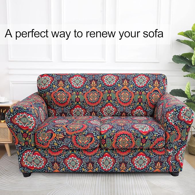 hyha Couch Cover, Loveseat Covers, Floral Pattern, 3 Pieces, Sofa Slipcovers - Image 8