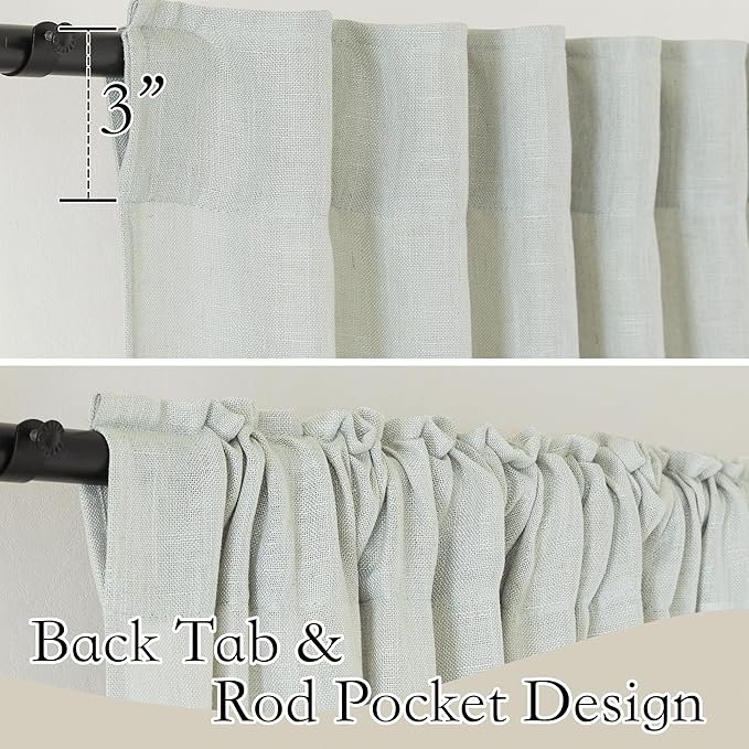 RYB HOME Linen Curtains 63 inch Length - Image 2