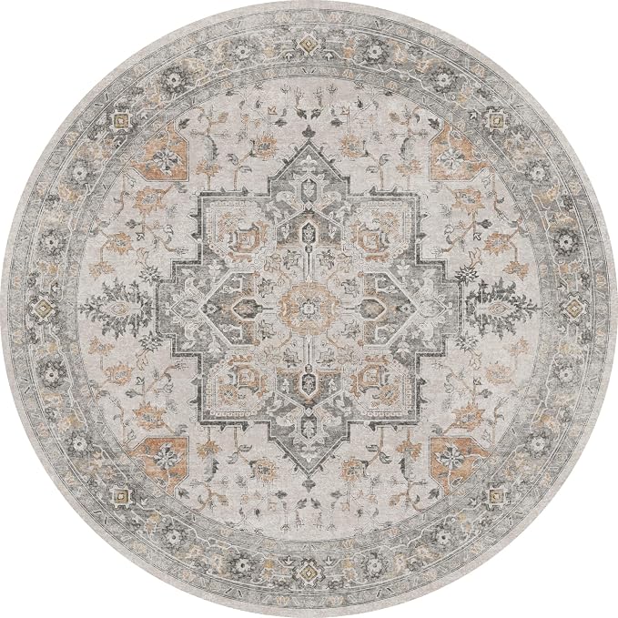 GENIMO 6FT Round Area Rugs for Living Room, Circle Rugs Machine Washable Low - Image 8