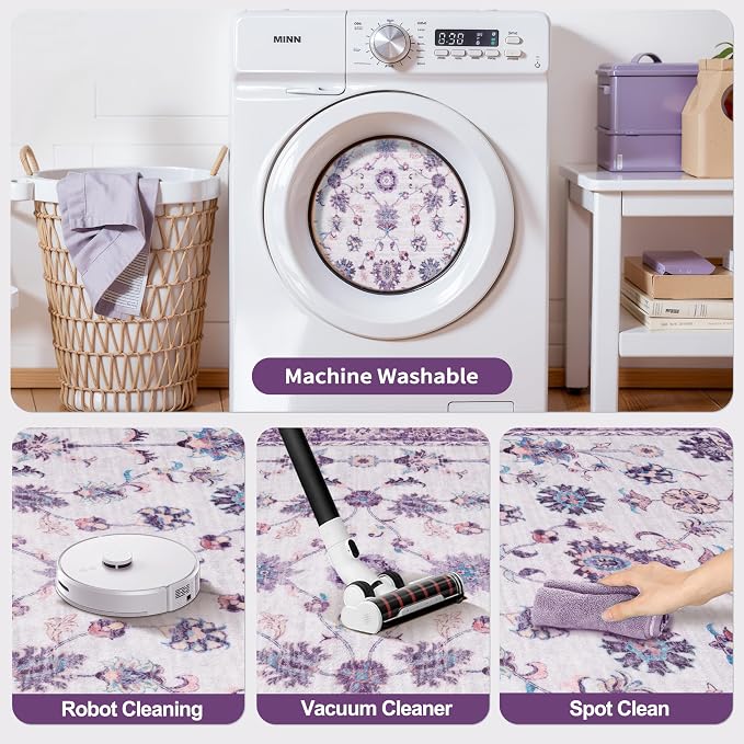 Tangsoo Runner Rug Hallway 2x6 Washable Carpet Runner Boho Vintage Floral - Image 6