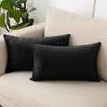 NiNi ALL Decorative Throw Pillow Covers Velvet 20x30 Inch Pack of 2 Black by NiNiALL