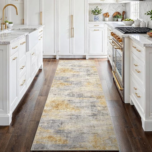 2'6''x8' Washable Kitchen Runner Rug: Modern Abstract Runners by Ksrau