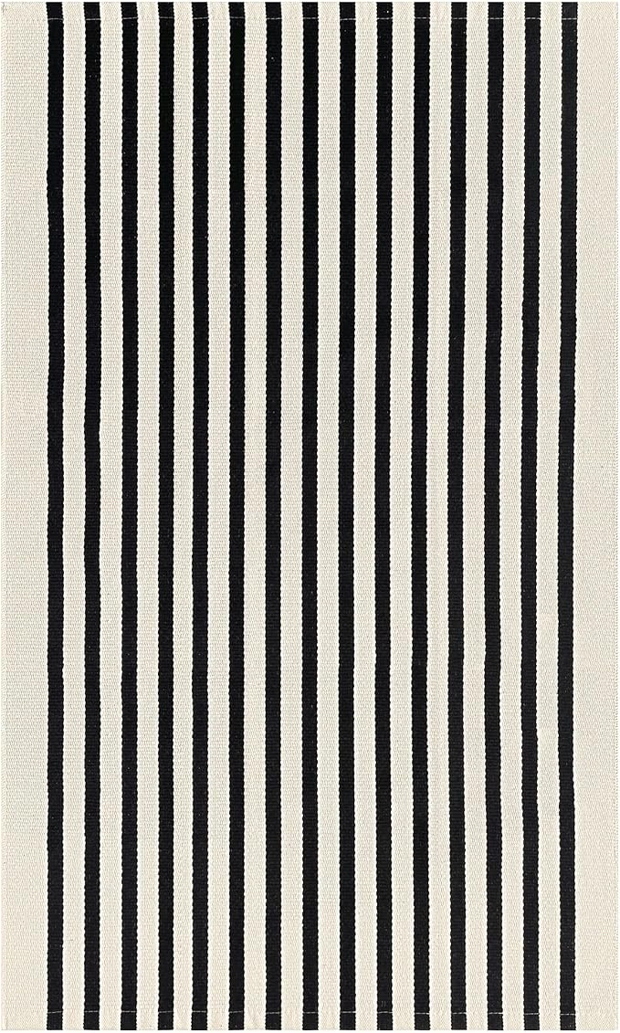 IOHOUZE Black Beige Striped Rug -3'x5' Front Door Rugs Outdoor, Washable Area - Image 8