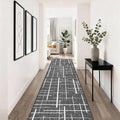 Non Slip Hallway Runner Rug 2x10, Washable Long Rug, Woven Thin Low Pile Carpet by TTelephant