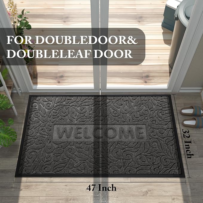 Yimobra Large Welcome Mat 47x32, Waterproof Non-Slip Outdoor Mats - Image 2