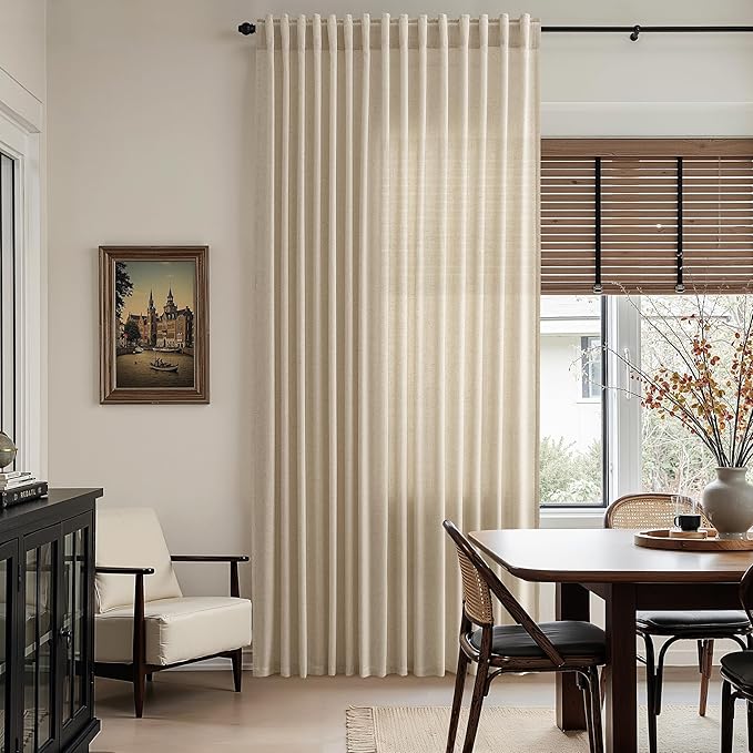 Taupe Burlywood Linen Curtains for Living Room 94 Inches Long Light Filtering - Image 6