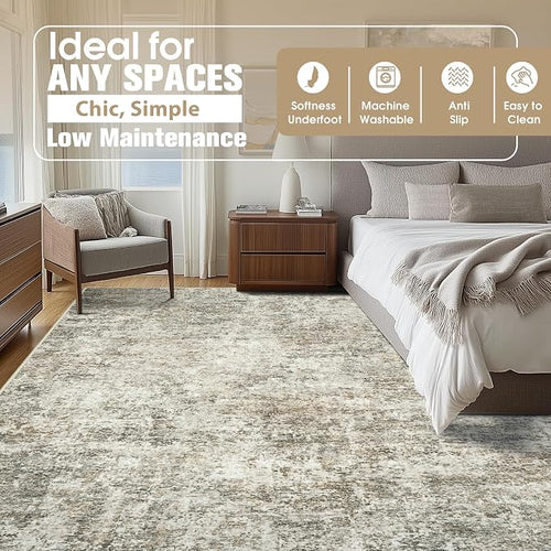 10x14 Area Rugs for Living Room Rug Washable: Abstract Large Rug Indoor Modern - Image 2