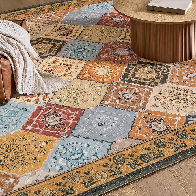 Phantoscope Washable Area Rug 5'x7' Non-Slip, Vintage Boho Rugs - Image 7