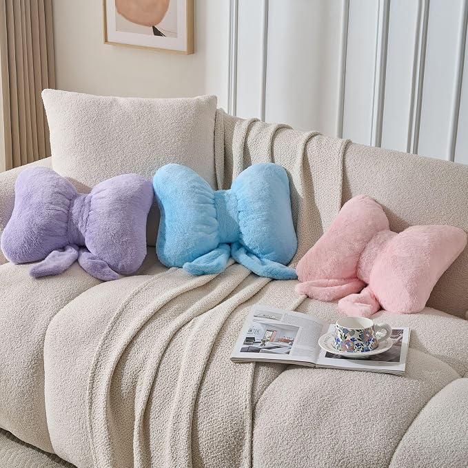 Bow Pillow Throw Pillows Butterfly Shaped Decorative Cute Pillows - Image 4