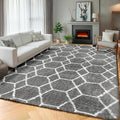 ONASAR Area Rugs for Bedroom Living Room, 4x6 Fluffy Grey and White Floor Rug by ONASAR