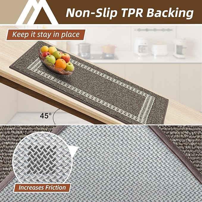 COSY HOMEER Kitchen Rugs Non-Slip 20x30/20x48 Inch Thick Polypropylene Standing - Image 3
