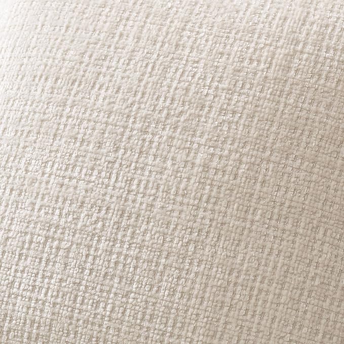 ZeeMart Fine-Textured Throw Pillow Covers Set of 2, 20x20 Inch Ivory, Soft - Image 4