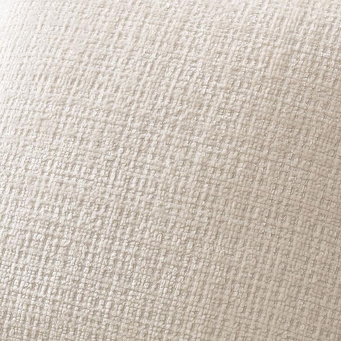 ZeeMart Fine-Textured Lumbar Throw Pillow Covers Set of 2, 12x20 Inch Ivory - Image 4