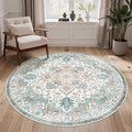 GENIMO 5FT Round Area Rugs for Living Room, Circle Rugs Machine Washable Low by GENIMO