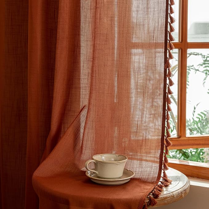 MYSKY HOME Boho Country Room Decor Long Curtains - Image 7