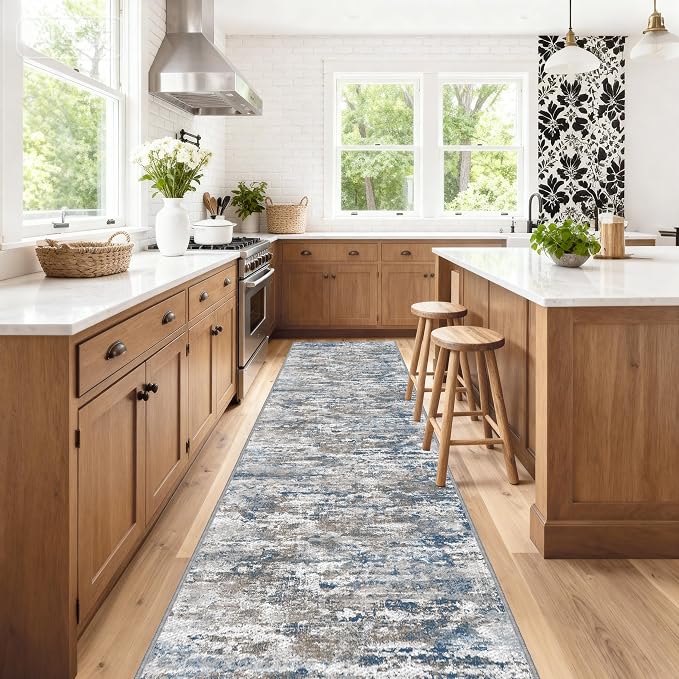 Non Slip Floor Runners for Dogs 2.6x12 Washable Runner Rug Abstract, Joint - Image 8