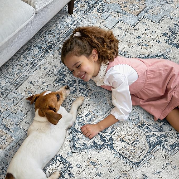 GENIMO Runner Rug 2x5, Machine Washable Non Slip Vintage Runner Rug, Low Pile - Image 4